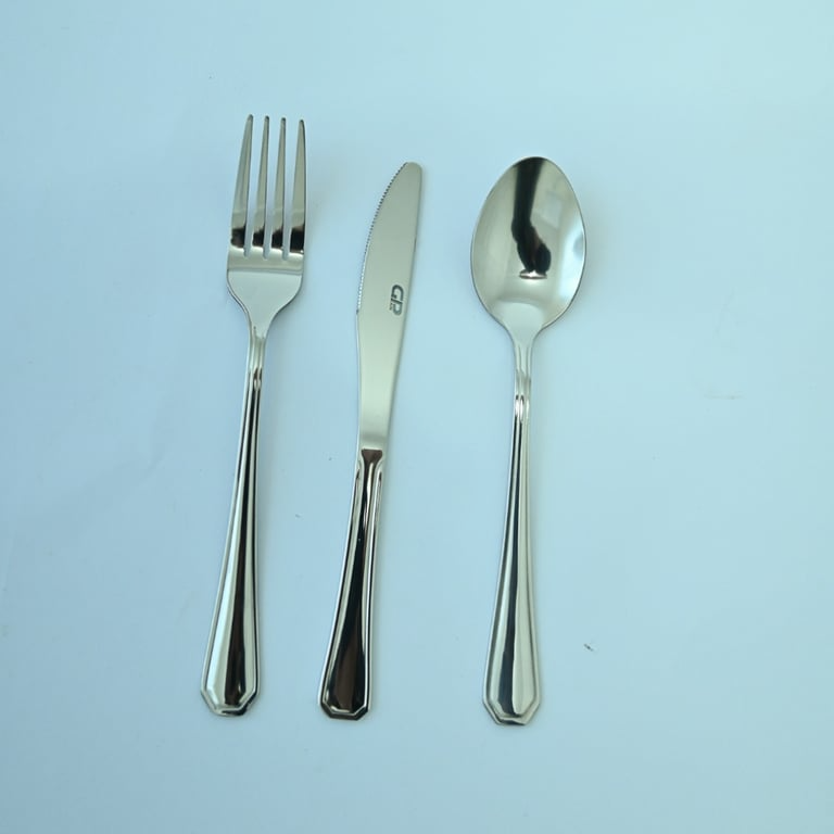 Conjunto de talheres para sobremesa em inox – faca, garfo e colher