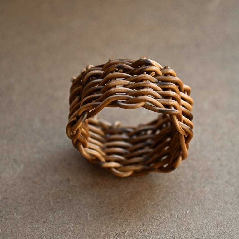 Porta-guardanapo trançado em rattan sintético