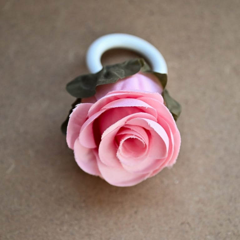 Porta-guardanapo com rosa artificial