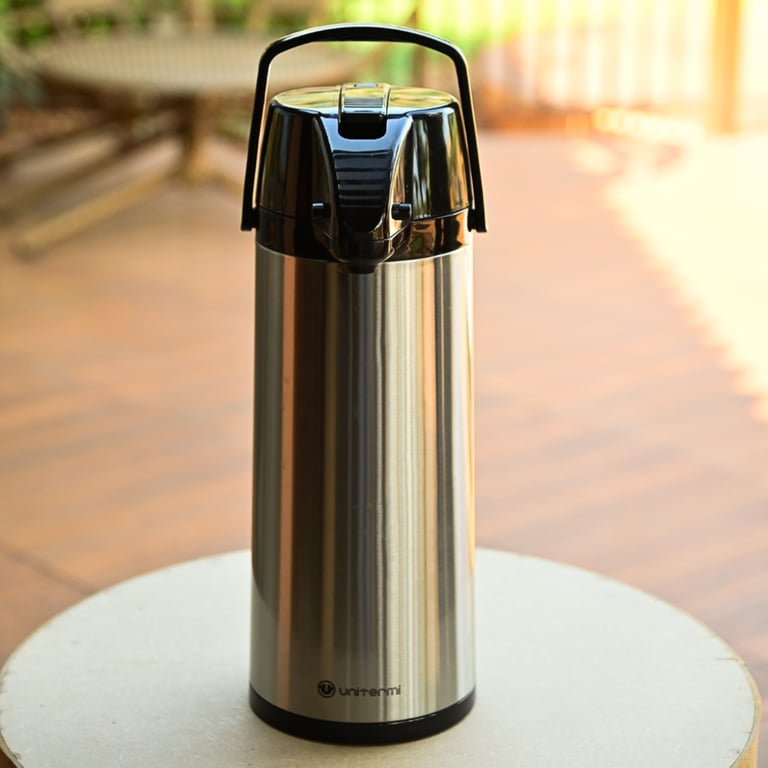 Garrafa térmica inox com alça – 4 litros