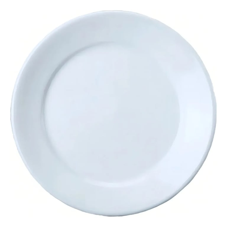 Prato raso em porcelana branca lisa