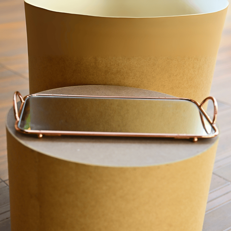 Bandeja espelhada rosé gold com alças